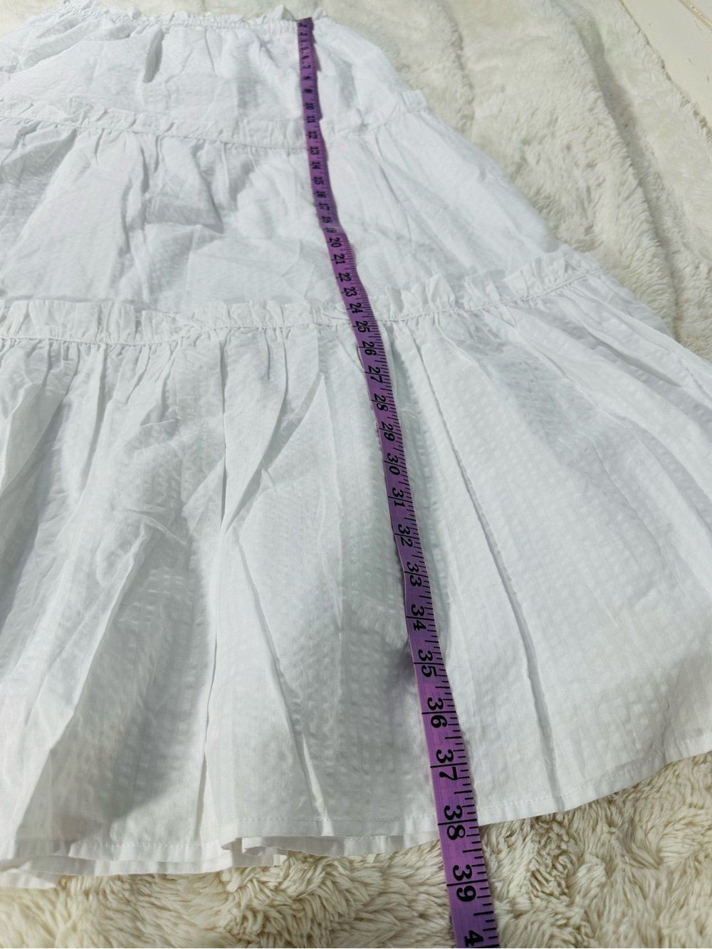 Tuckernuck  Seersucker Prado Maxi Skirt White Small Coastal Resortwear Classic - Picture 5 of 7